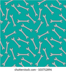 seamless wallpaper of wrenches, a construction theme, vector image