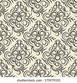 seamless wallpaper.arabesque pattern.floral background