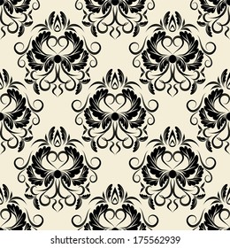 seamless wallpaper.damask pattern.floral background