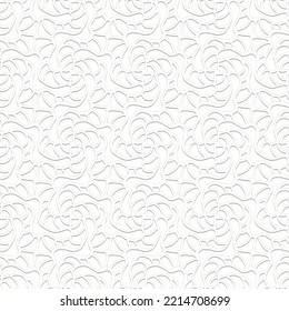 Seamless wallpaper.Decorative, symmetrical white pattern. Vector graphics. For the design and decoration of textiles, coat fabrics, upholstery fabric for furniture, wrapping paper, wallets, bags