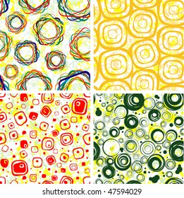 SEAMLESS wallpapers from geometric figures and spots backgrounds.