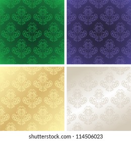 Seamless wallpapers - set of four colors.