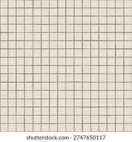 Seamless warm taupe medium scale grid pattern with balanced square proportions creating a calm geometric surface suitable for textile wallpaper wrapping paper and interior decor