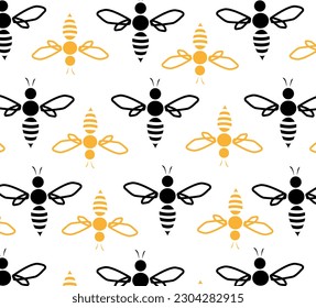 patrón de avispa sin costura en negro y amarillo.
ilustración wasp.
logotipo de Wasp