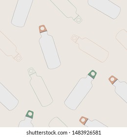 Seamless water bottle background. Can be used for fabrics, wallpapers, web design and more.