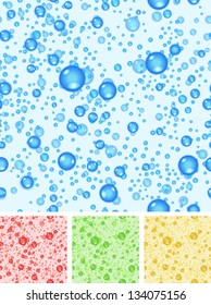 Seamless Water Bubbles Background/ Illustration of a seamless fresh water element, liquid, beverage or drinks underwater backgrounds with several bubbles layers
