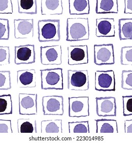seamless water color pattern from violet circles