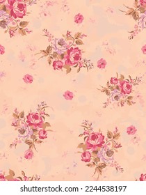 Seamless water colour flower design pattern