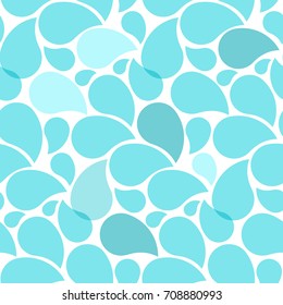 Seamless Water Drops Background. Blue Web Design Backdrop. Endless Wallpaper Vector Illustration.