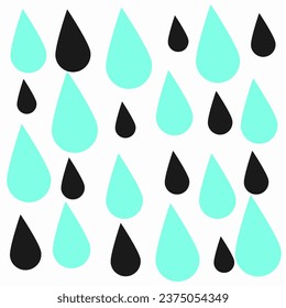 Seamless water drops pattern in white background