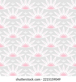 Seamless Water Lily Pattern. Vector Illustration.