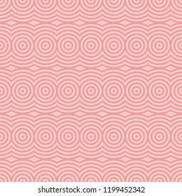 Seamless water line pattern vector. Multi circle repeating pink on rose gold background. Design print for textile, wallpaper, background. Set 2