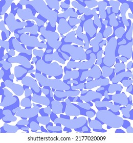 Seamless Water Pattern. Shining blue water spots, flat drops and smudges, abstract vector pattern. Vector illustration.