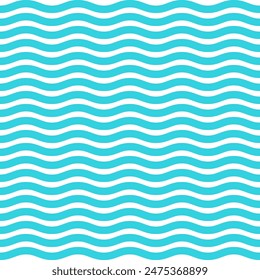 seamless water wave line pattern and background vector illustration