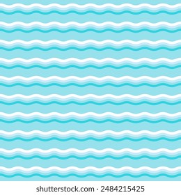 seamless water wave line pattern and background vector illustration