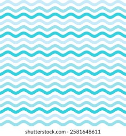 seamless water wave line pattern and background vector illustration