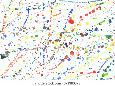 Seamless watercolor abstract expressionism pattern on the white background. style of drip painting. Vector Illustration