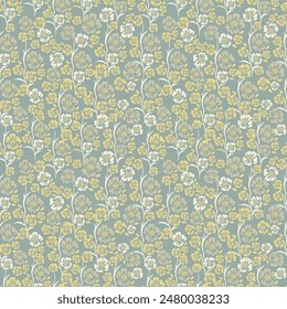 Seamless watercolor botanical pattern. Digitally hand painting floral background. Modern leaves design for fabric, wallpaper, surface.