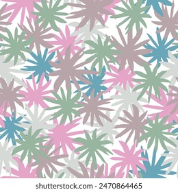 Seamless watercolor botanical pattern. Fucsia color background dominant.