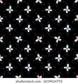 Padrão botânico de aquarela sem costura com flores e folhas de primavera