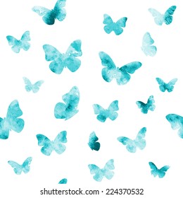 Seamless watercolor butterflies pattern. Vector illustration