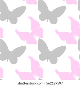 Seamless watercolor butterflies pattern. Vector illustration