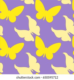 Seamless watercolor butterflies pattern. Vector illustration