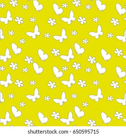 Seamless watercolor butterflies pattern. Vector illustration