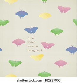 Seamless watercolor butterfly pattern. Vector illustration