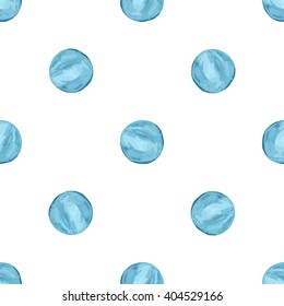 Seamless watercolor circles pattern.Retro hand drawn circles ornament. Round shapes pattern.  Vector illustration