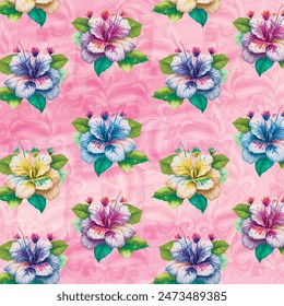 Patrón de flores de efecto acuarela sin costura, ilustración floral. Diseño de textura de tela para moda y decoración