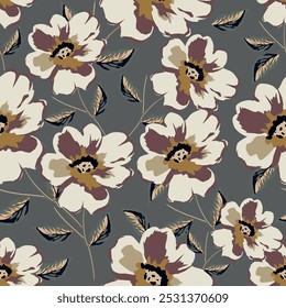 Seamless watercolor floral pattern design
