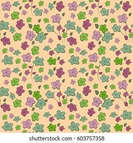 Patrón floral de acuarela sin foco. Fondo del vector