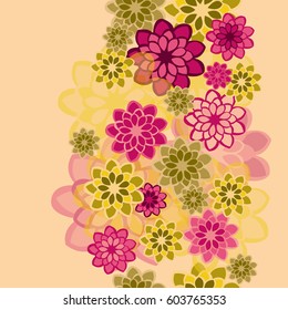 Seamless watercolor floral pattern. Vector background