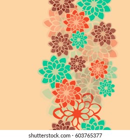 Seamless watercolor floral pattern. Vector background