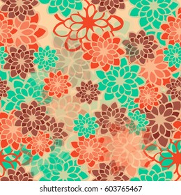 Seamless watercolor floral pattern. Vector background