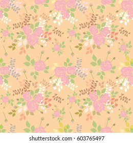 Seamless watercolor floral pattern. Vector background