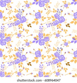 Seamless watercolor floral pattern. Vector background