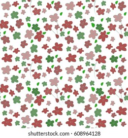 Seamless watercolor floral pattern. Vector background