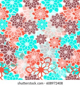 Patrón floral de acuarela sin foco. Fondo del vector