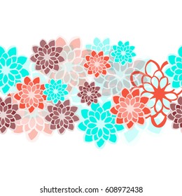 Seamless watercolor floral pattern. Vector background