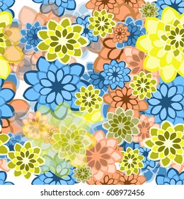 Seamless watercolor floral pattern. Vector background