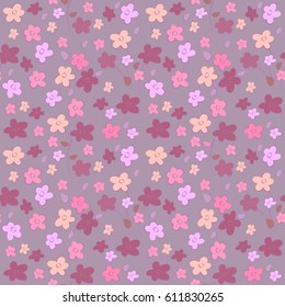 Seamless watercolor floral pattern. Vector background
