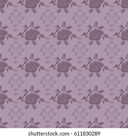 Seamless watercolor floral pattern. Vector background