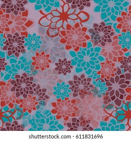 Patrón floral de acuarela sin foco. Fondo del vector