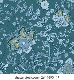cor de água sem costura flor design fundo marinho