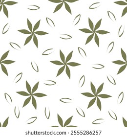 Seamless watercolor flowers pattern on white background. Flowers and leaves. Hand painted color. Floral pattern for design.