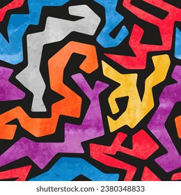 Patrón de graffiti de acuarela sin foco. Fondo geométrico de color vectorial. Ilustración abstracta