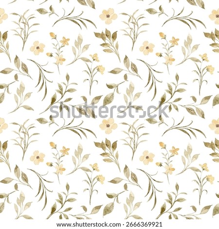 Seamless watercolor leaves pattern with elegant hand painted style. Perfect for fabric, textile, wallpaper, wrapping paper, and decorative projects
