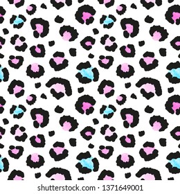 Seamless watercolor leopard pattern, endless background. animal print. vector illustration